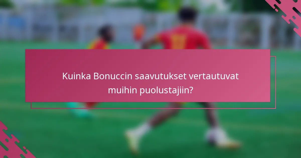 Kuinka Bonuccin saavutukset vertautuvat muihin puolustajiin?