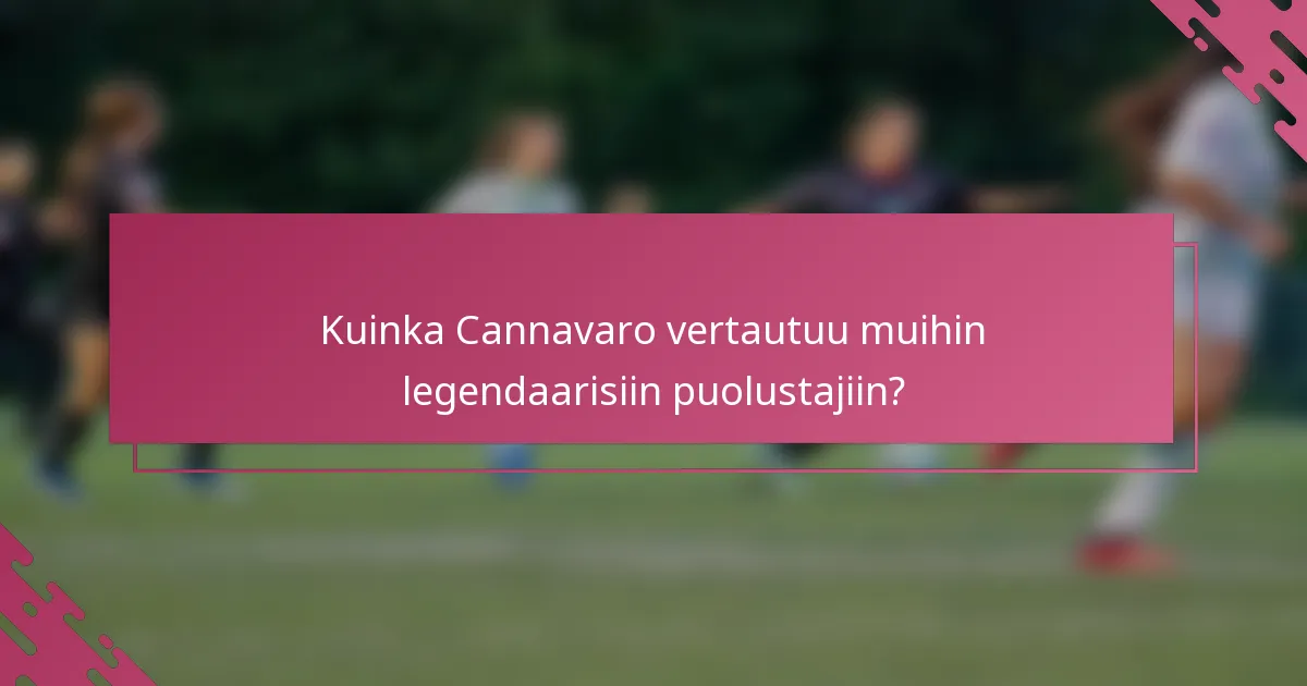 Kuinka Cannavaro vertautuu muihin legendaarisiin puolustajiin?