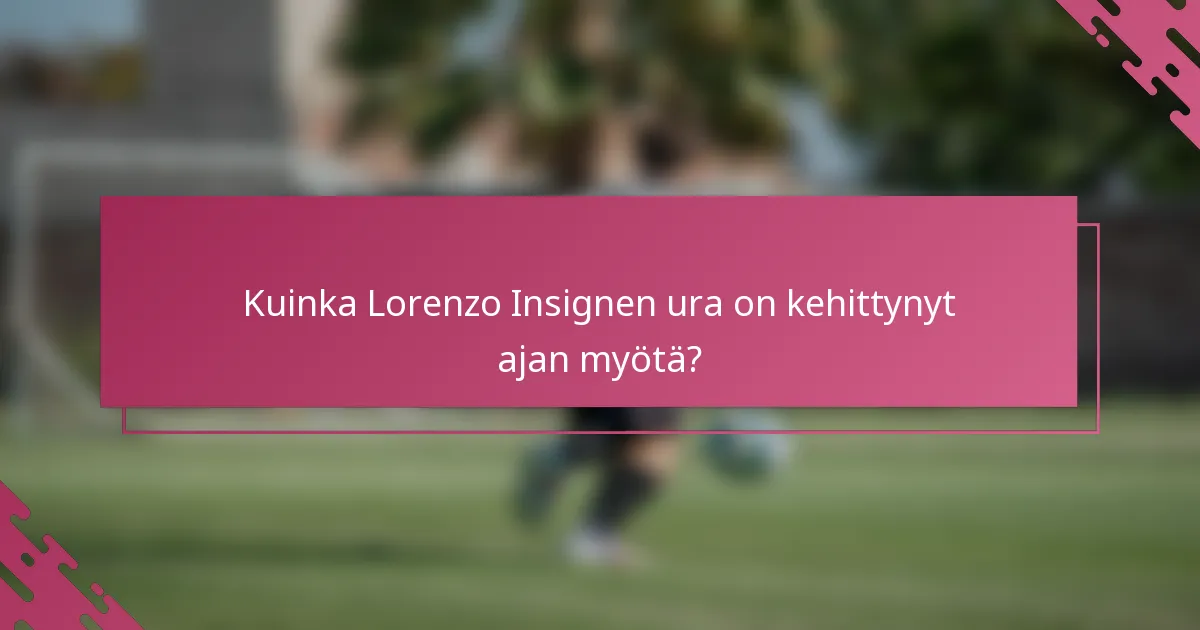 Kuinka Lorenzo Insignen ura on kehittynyt ajan myötä?