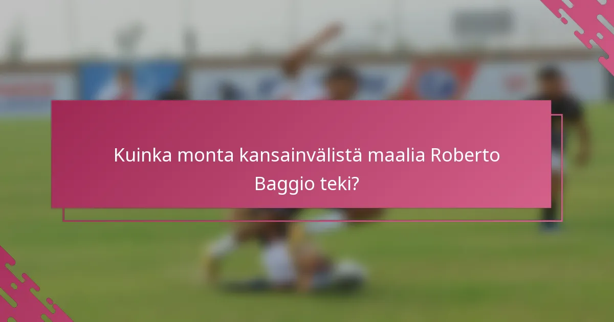 Kuinka monta kansainvälistä maalia Roberto Baggio teki?