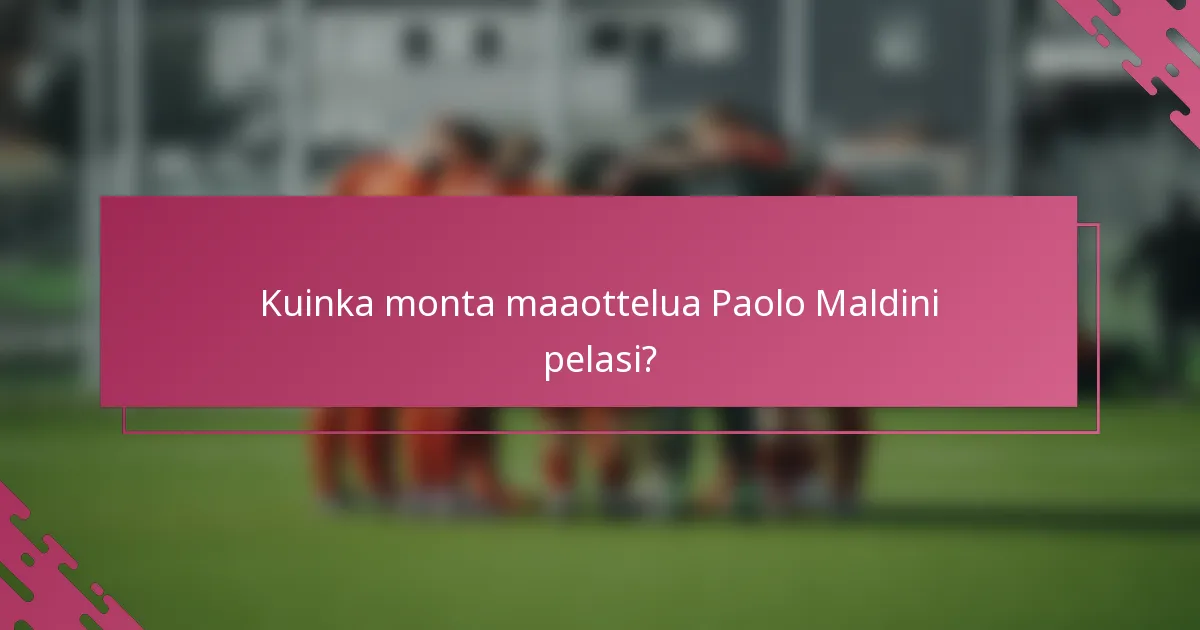 Kuinka monta maaottelua Paolo Maldini pelasi?