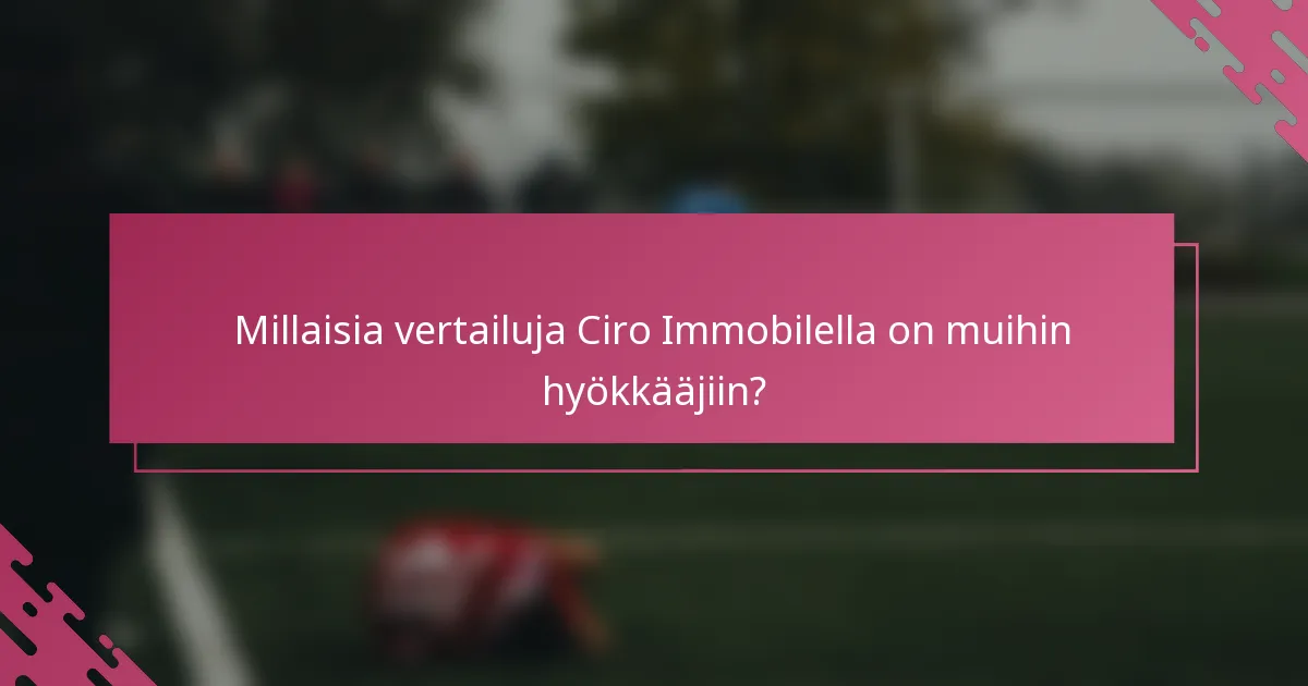 Millaisia vertailuja Ciro Immobilella on muihin hyökkääjiin?